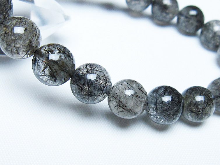 ブラックルチルクォーツブレスレット 9mm [t257-8042] 3枚目