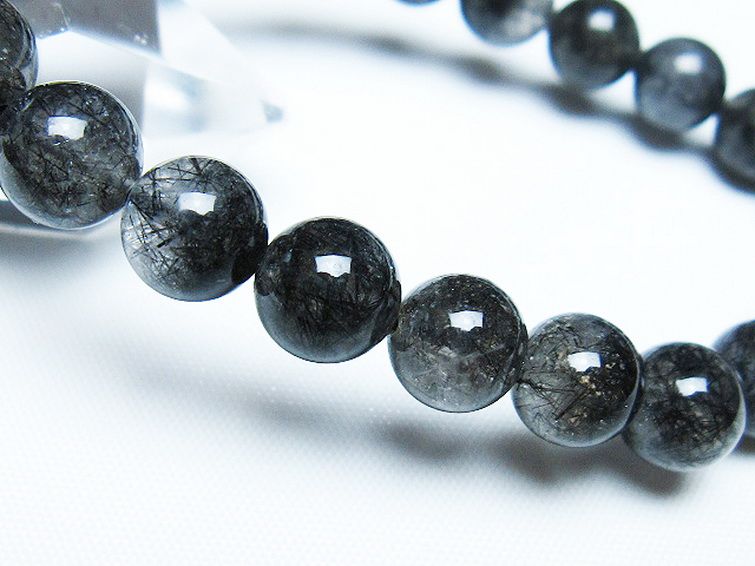 ブラックルチルクォーツブレスレット 9mm [t257-8079] 3枚目