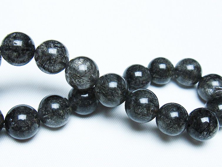 ブラックルチルクォーツブレスレット 10mm [t257-8088] 2枚目