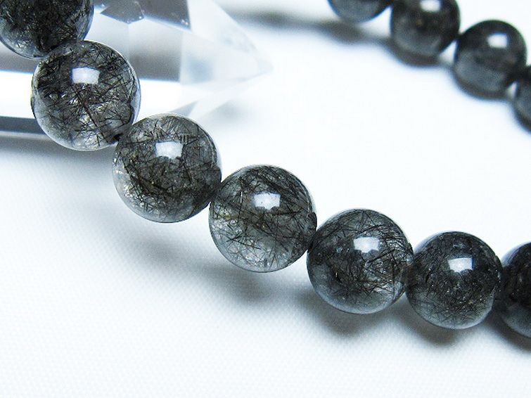 ブラックルチルクォーツブレスレット 10mm [t257-8088] 3枚目