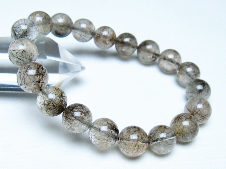 ブラックルチルクォーツブレスレット 11mm [t257-8114] 1枚目