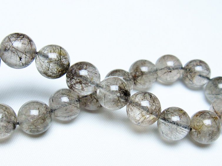 ブラックルチルクォーツブレスレット 11mm [t257-8114] 2枚目