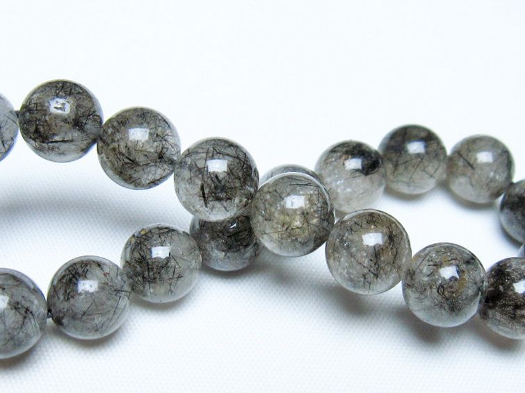 ブラックルチルクォーツブレスレット 10mm [t257-8121] 2枚目