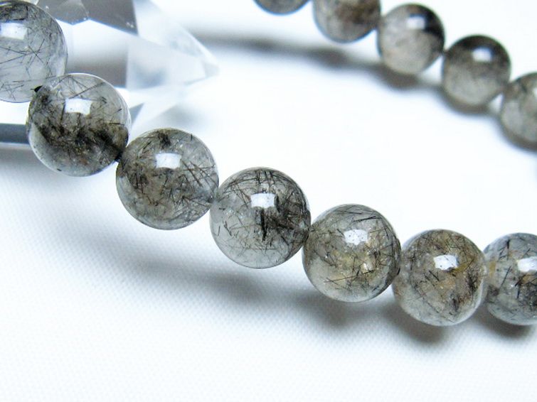 ブラックルチルクォーツブレスレット 10mm [t257-8121] 3枚目