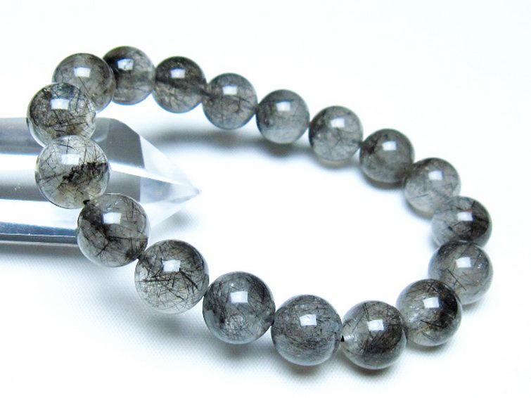 ブラックルチルクォーツブレスレット 11mm [t257-8145] 1枚目