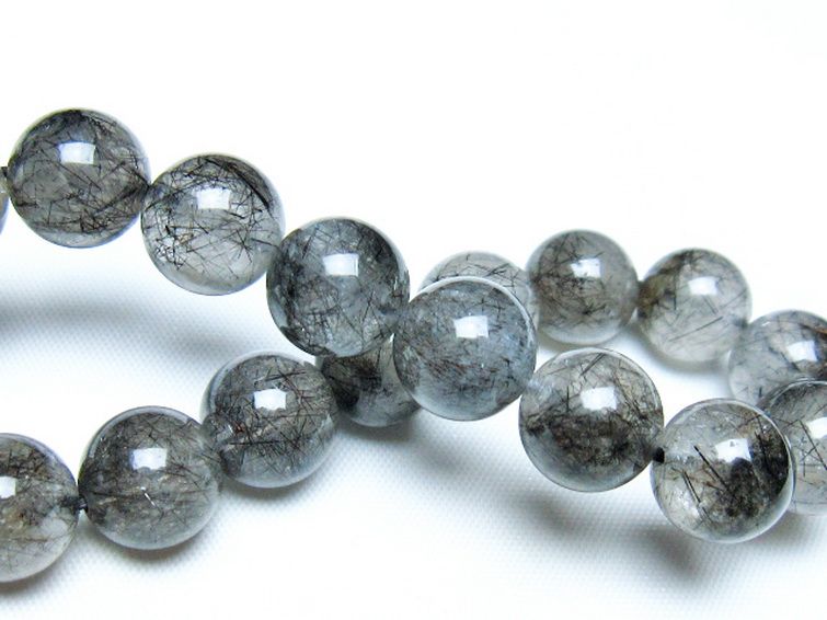 ブラックルチルクォーツブレスレット 11mm [t257-8145] 2枚目