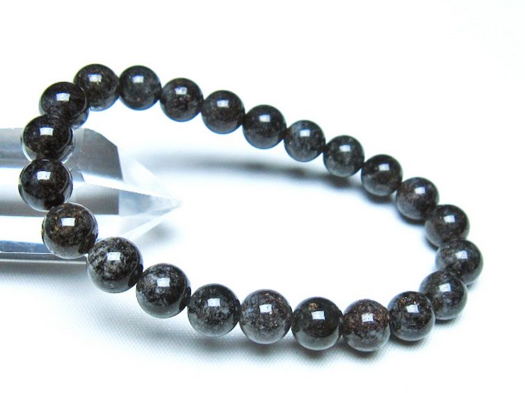 ブラックルチルクォーツブレスレット 8mm [t257-8156] 1枚目