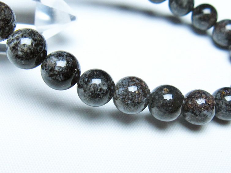 ブラックルチルクォーツブレスレット 8mm [t257-8156] 3枚目