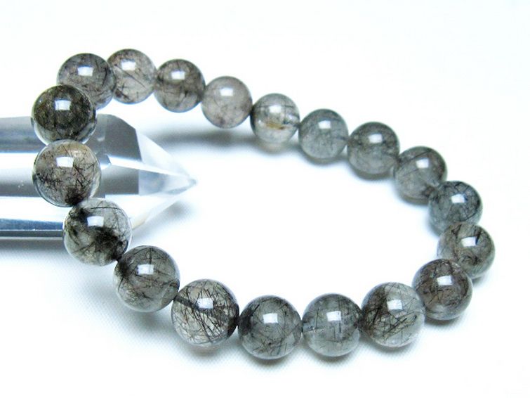 ブラックルチルクォーツブレスレット 11mm [t257-8176] 1枚目