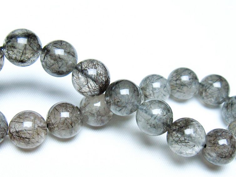 ブラックルチルクォーツブレスレット 11mm [t257-8176] 2枚目