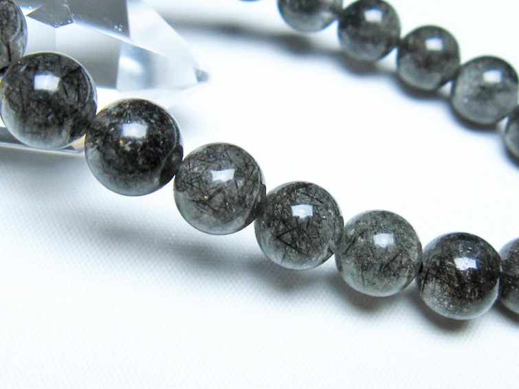 ブラックルチルクォーツブレスレット 9mm [t257-8197] 3枚目