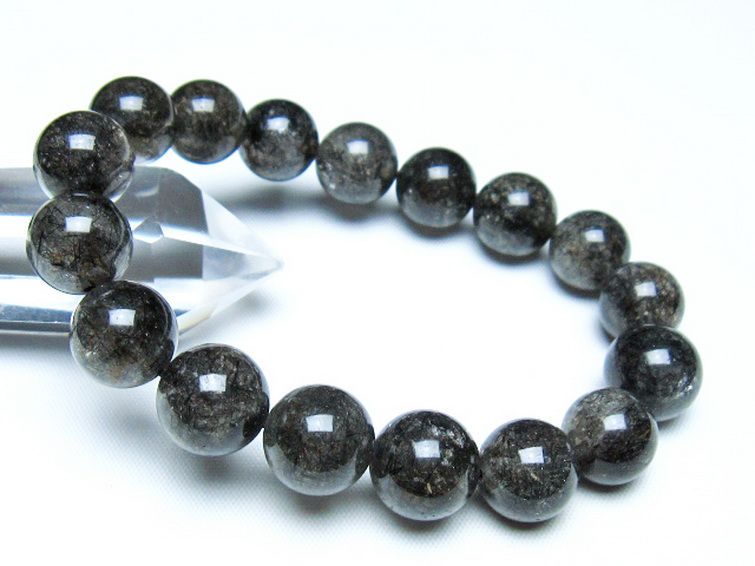 ブラックルチルクォーツブレスレット 12mm [t257-8213] 1枚目