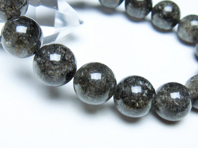 ブラックルチルクォーツブレスレット 12mm [t257-8213] 3枚目