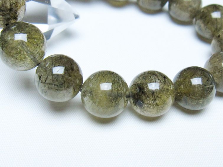 ブラックルチルクォーツブレスレット 13mm [t257-8218] 3枚目