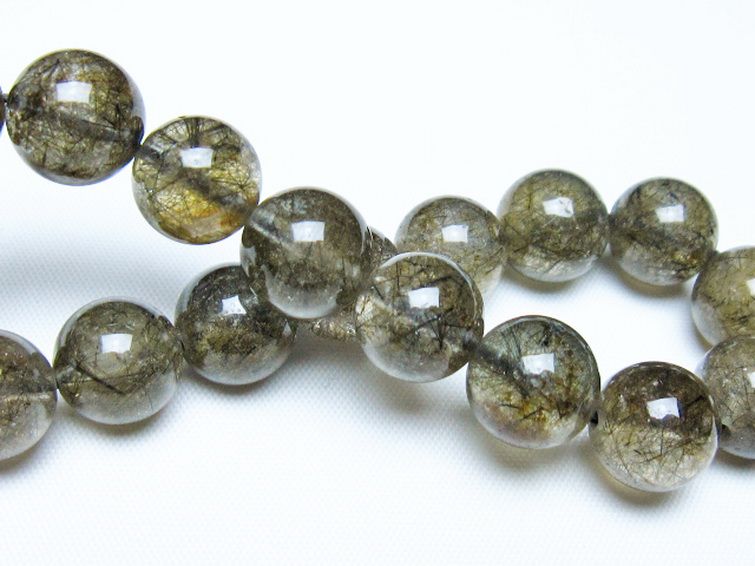 ブラックルチルクォーツブレスレット 12mm [t257-8219] 2枚目