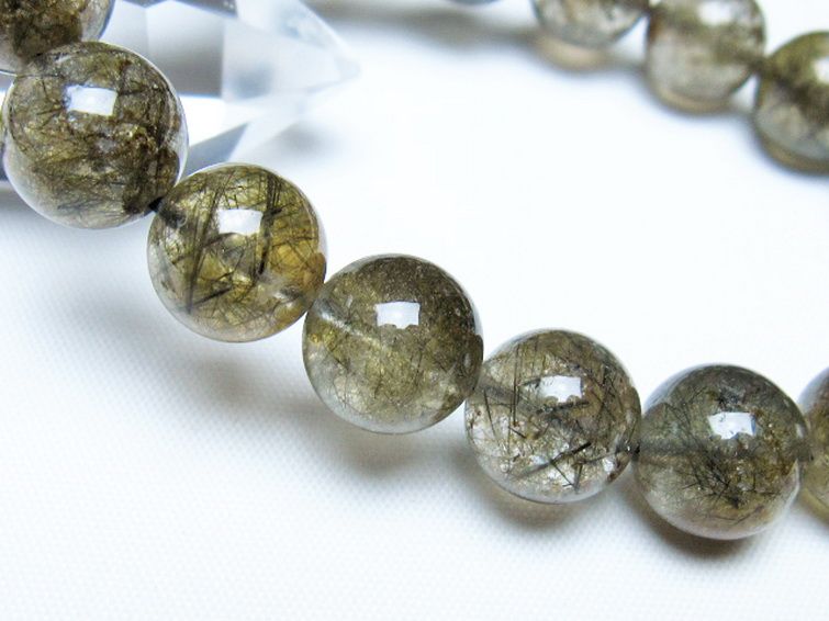 ブラックルチルクォーツブレスレット 12mm [t257-8219] 3枚目