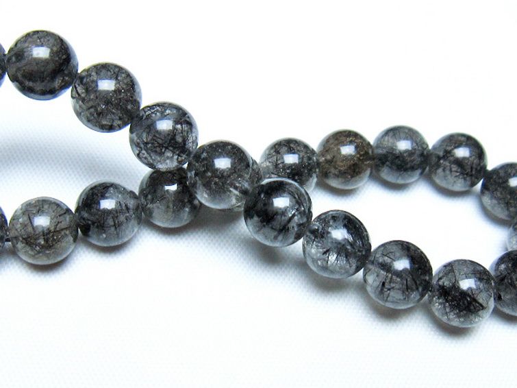 ブラックルチルクォーツブレスレット 8mm [t257-8230] 2枚目
