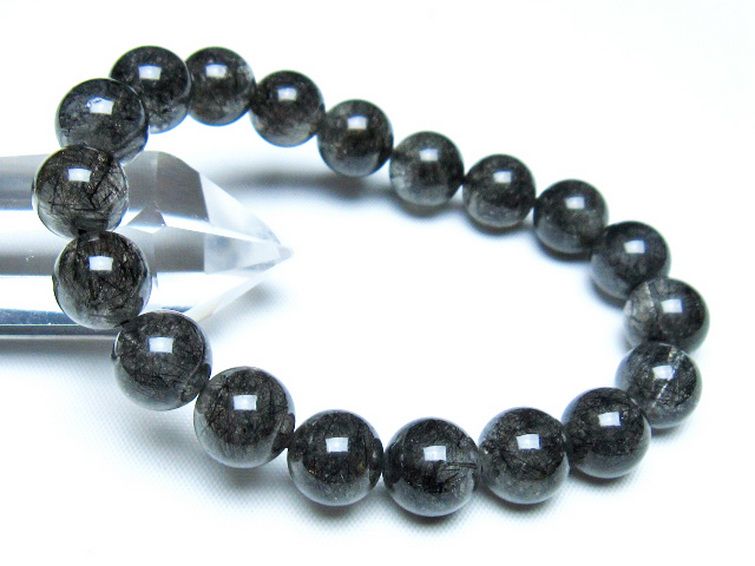 ブラックルチルクォーツブレスレット 11mm [t257-8245] 1枚目