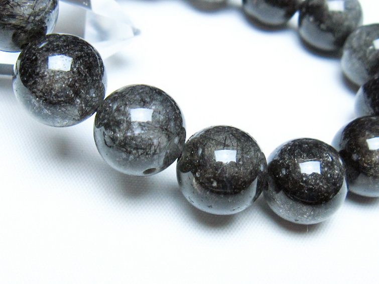 ブラックルチルクォーツブレスレット 14mm [t257-8248] 3枚目