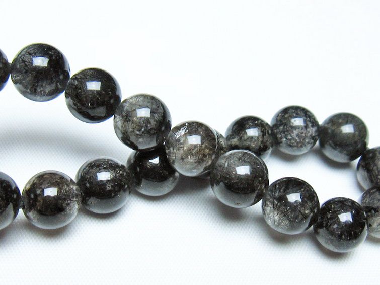 ブラックルチルクォーツブレスレット 10mm [t257-8262] 2枚目