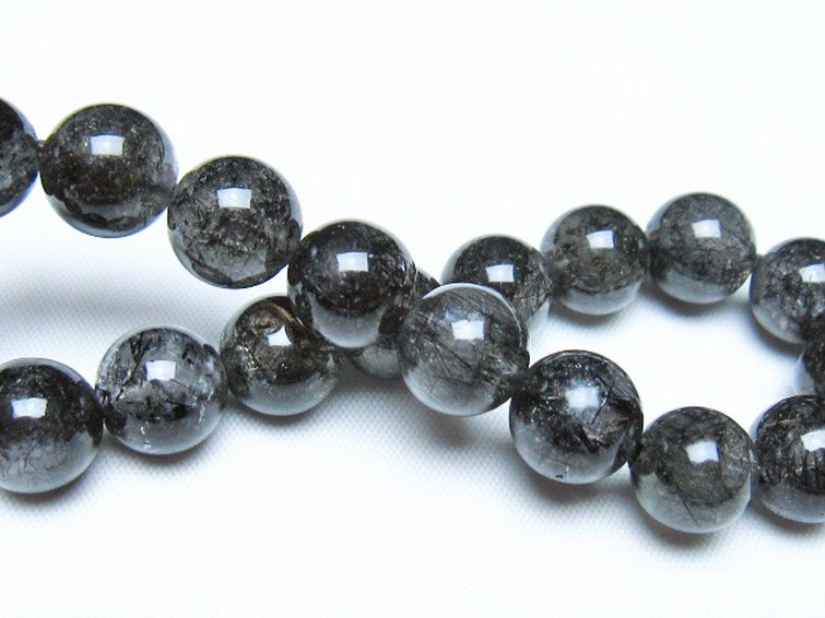 ブラックルチルクォーツブレスレット 11mm [t257-8265] 2枚目