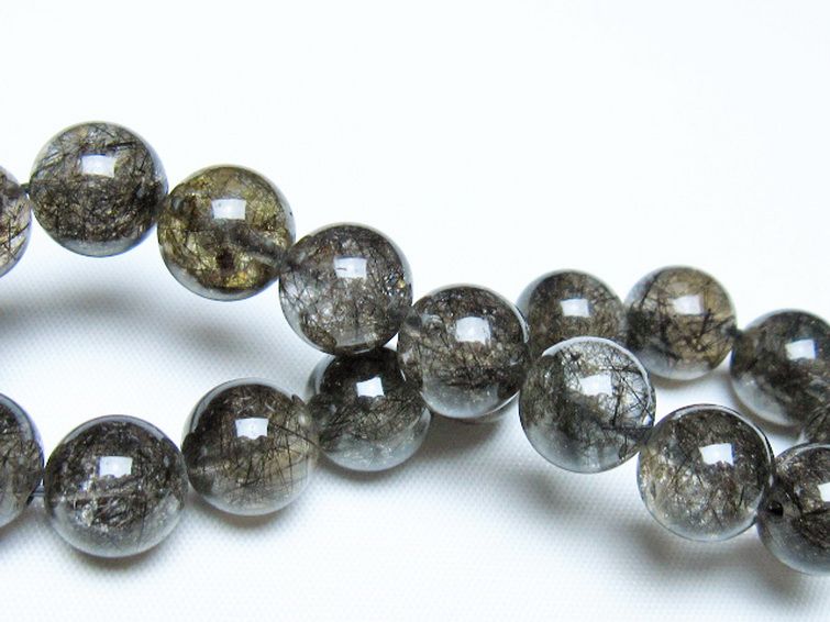 ブラックルチルクォーツブレスレット 11mm [t257-8266] 2枚目