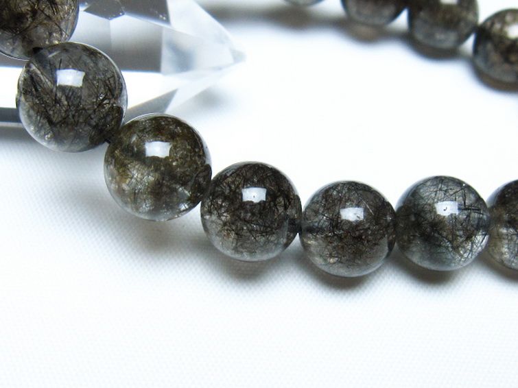 ブラックルチルクォーツブレスレット 11mm [t257-8266] 3枚目