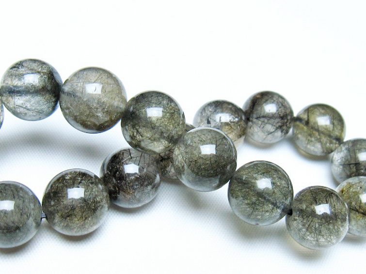 ブラックルチルクォーツブレスレット 12mm [t257-8272] 2枚目