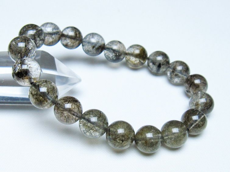 ブラックルチルクォーツブレスレット 11mm [t257-8274] 1枚目