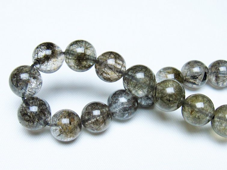 ブラックルチルクォーツブレスレット 11mm [t257-8274] 2枚目