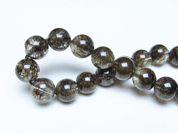 ブラックルチルクォーツブレスレット 10mm [t257-8275] 2枚目