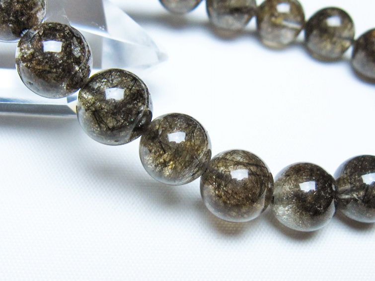 ブラックルチルクォーツブレスレット 10mm [t257-8275] 3枚目