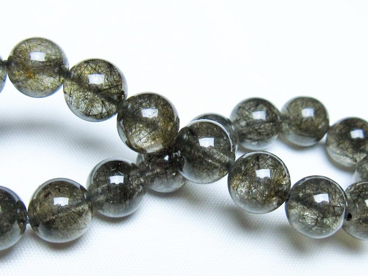 ブラックルチルクォーツブレスレット 10mm [t257-8288] 2枚目