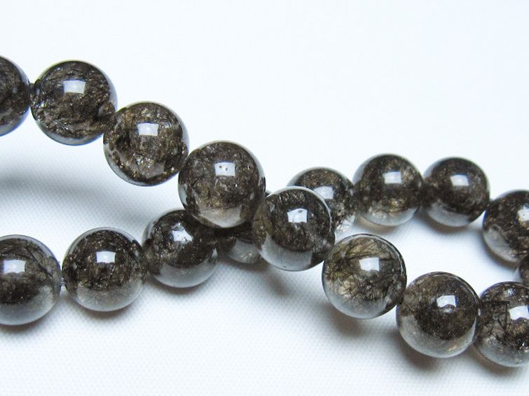 ブラックルチルクォーツブレスレット 10mm [t257-8298] 2枚目