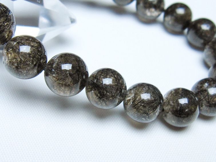 ブラックルチルクォーツブレスレット 10mm [t257-8298] 3枚目