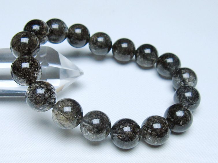 ブラックルチルクォーツブレスレット 12mm [t257-8310] 1枚目