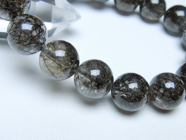 ブラックルチルクォーツブレスレット 12mm [t257-8310] 3枚目