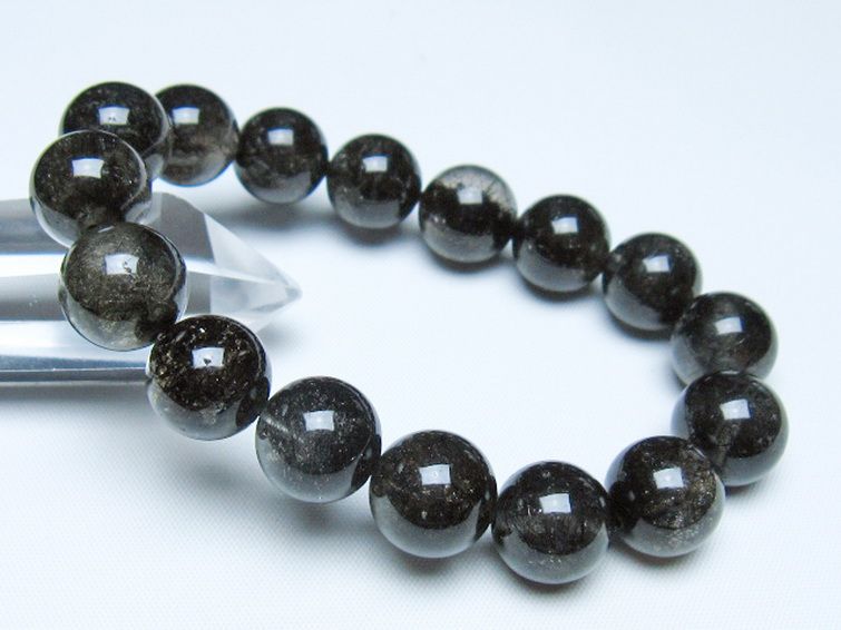 ブラックルチルクォーツブレスレット 13mm [t257-8311] 1枚目