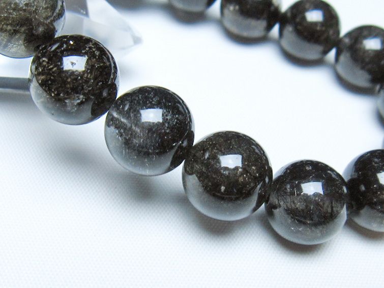 ブラックルチルクォーツブレスレット 13mm [t257-8311] 3枚目