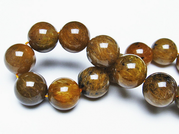 ルチルインアゲート ブレスレット 14mm [T258-1928] 2枚目