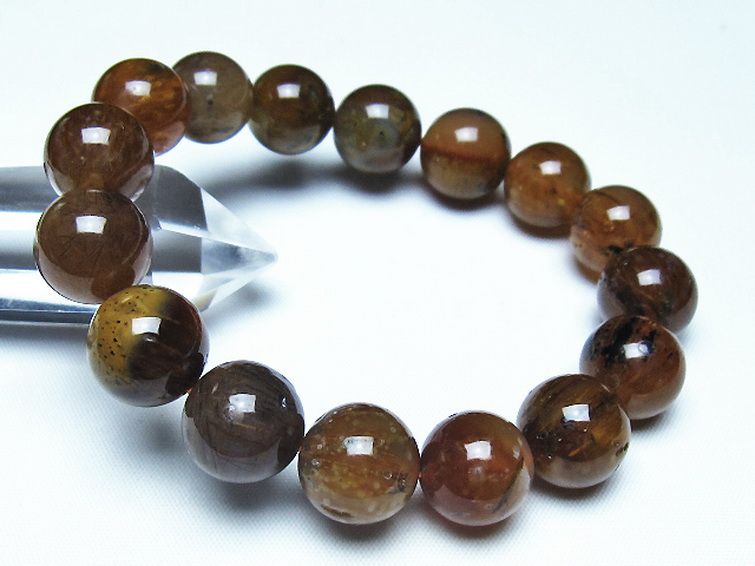 ルチルインアゲート ブレスレット 14mm [t258-2062] 1枚目