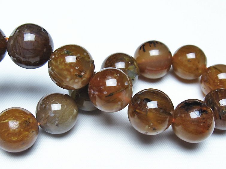 ルチルインアゲート ブレスレット 14mm [t258-2062] 2枚目