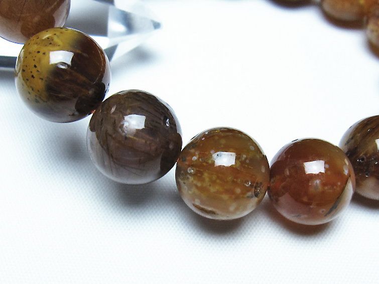 ルチルインアゲート ブレスレット 14mm [t258-2062] 3枚目