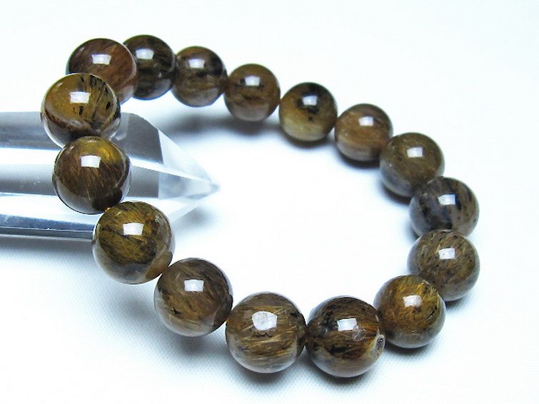 ルチルインアゲート ブレスレット 12mm [t258-2122] 1枚目