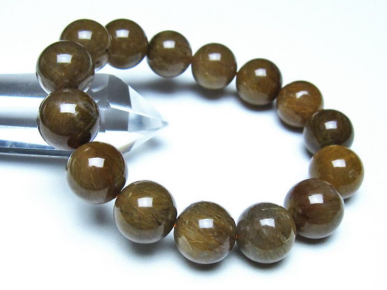 ルチルインアゲート ブレスレット 14mm [t258-2128] 1枚目