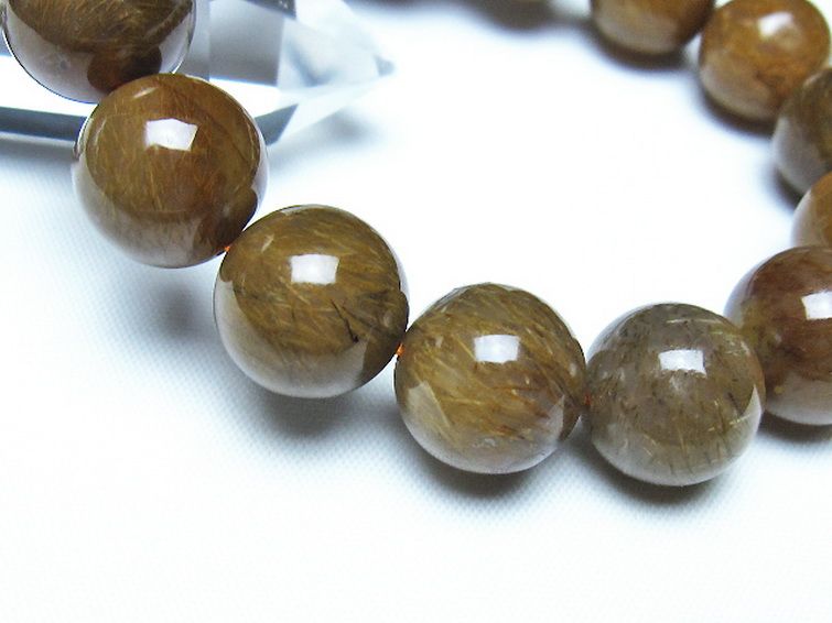 ルチルインアゲート ブレスレット 14mm [t258-2128] 3枚目