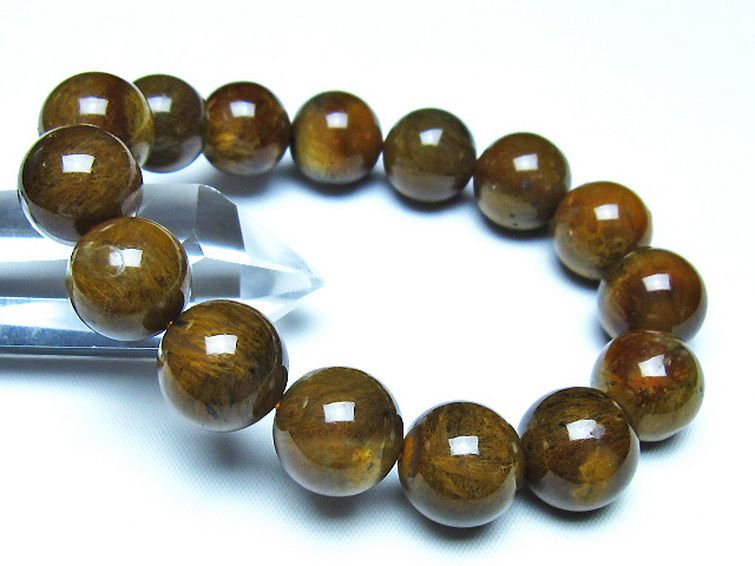 ルチルインアゲート ブレスレット 14mm [t258-2166] 1枚目