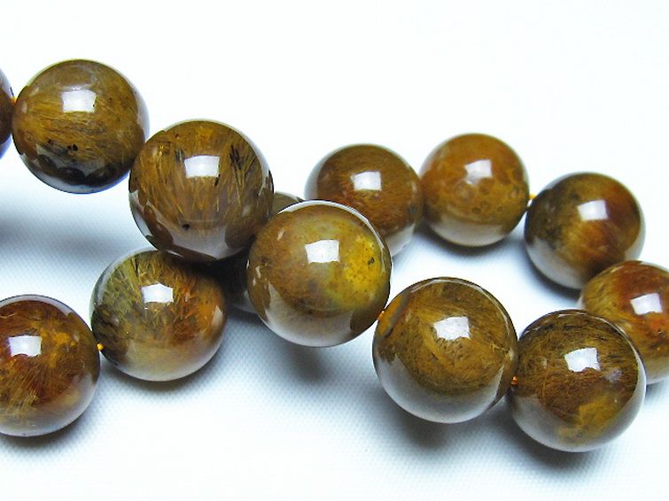 ルチルインアゲート ブレスレット 14mm [t258-2166] 2枚目