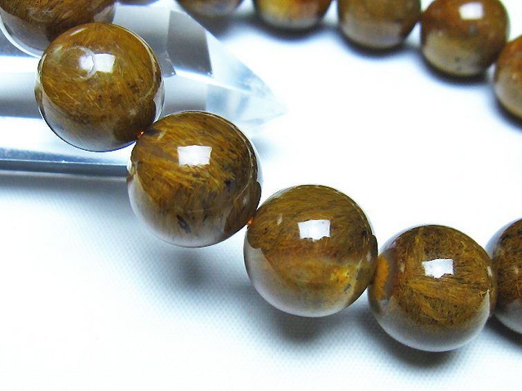 ルチルインアゲート ブレスレット 14mm [t258-2166] 3枚目