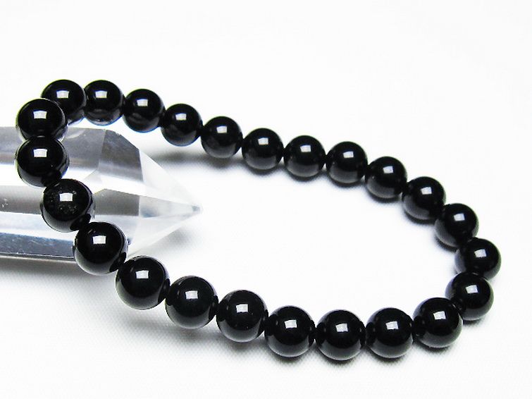ゴールドキャッツアイオブシディアンブレスレット 8mm [T265-1731] 1枚目